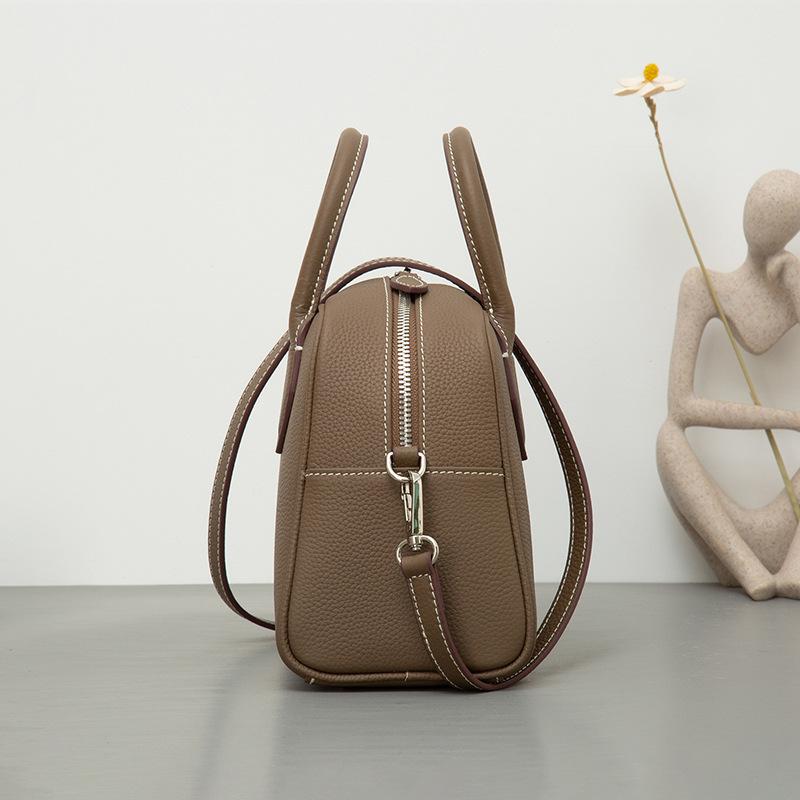 Geantă de pernă Boston din piele de vacă de nișă pentru un singur umăr Geantă portabilă din piele pentru femei Tide