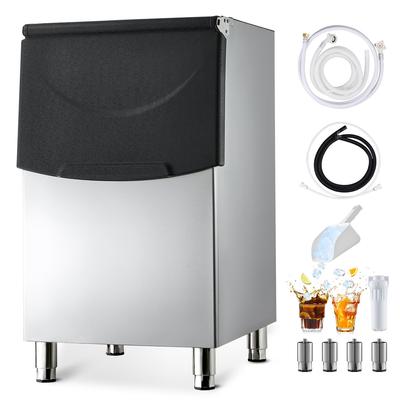 Ice Storage Bin, 113kg Capacity Ice-Bin, Stainless Steel Ice Storage Bins with Filter and Adjustable Anti-slip Rubber Feet