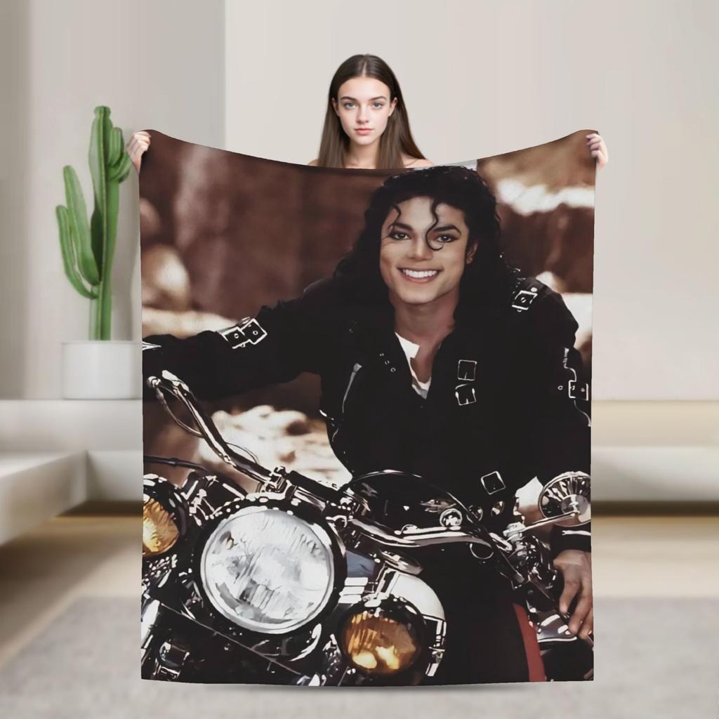 Koc Flanelowy Dekoracyjny J-Jacksons Singer MJ Wielofunkcyjny Ciepły Koc na Kanapę Łóżko Domowe