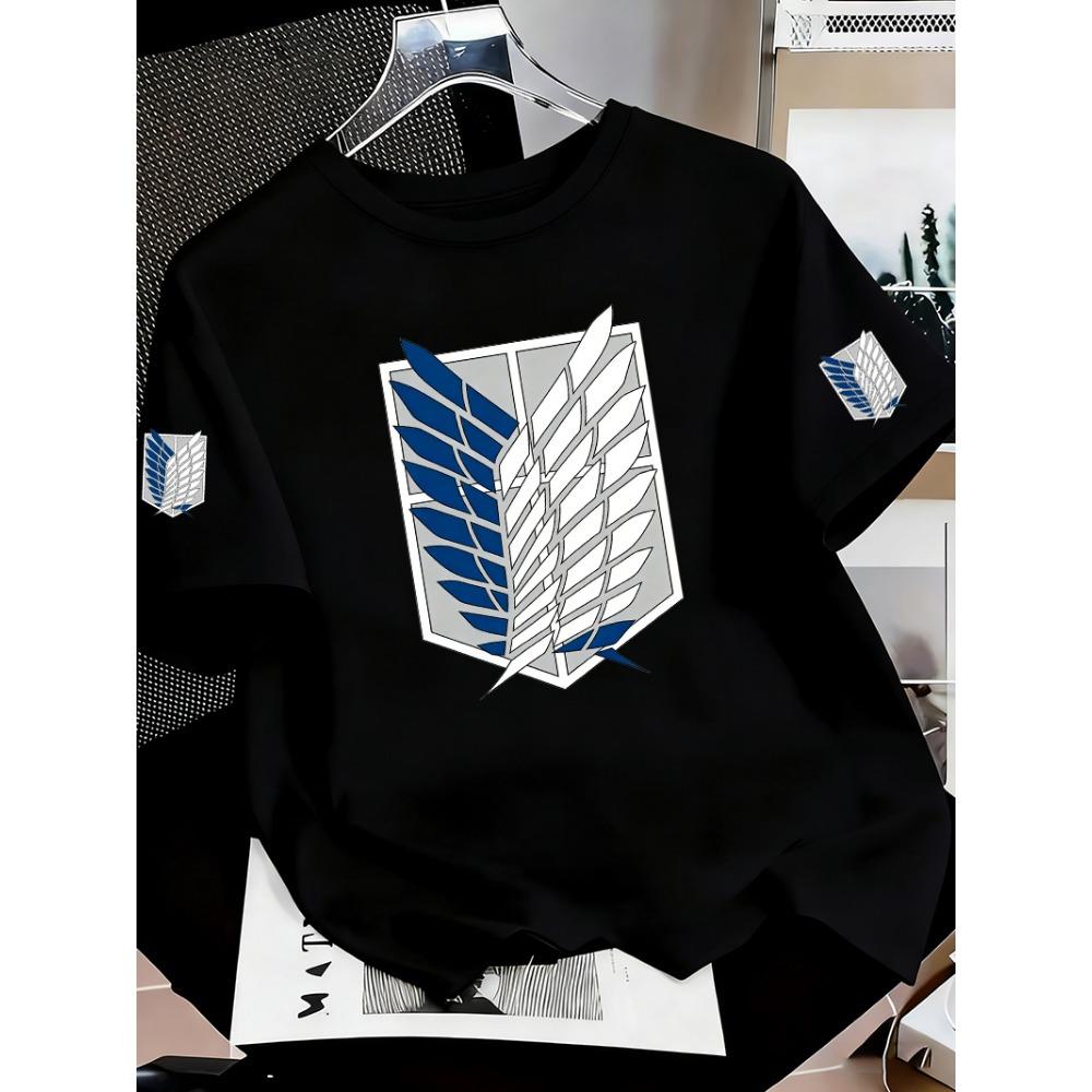 

Attack on Titan Anime Men s T-shirt Summer Short Sleeved Cartoon Men Women s T-shirt Cotton Fashion Couple s Top S