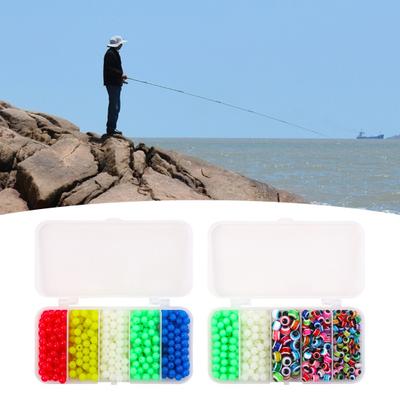 500Pcs Luminous Fishing Space Beans Box Glow-in-the-Dark Round Float Balls Stopper Rigging Beads Fishing Supplies