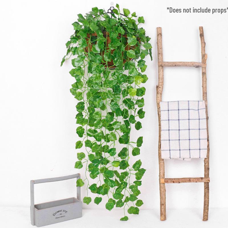 Pothos Wall Hanging Decoration: Trailing Artificial Vines & Spider Plant Basket for Indoor Use