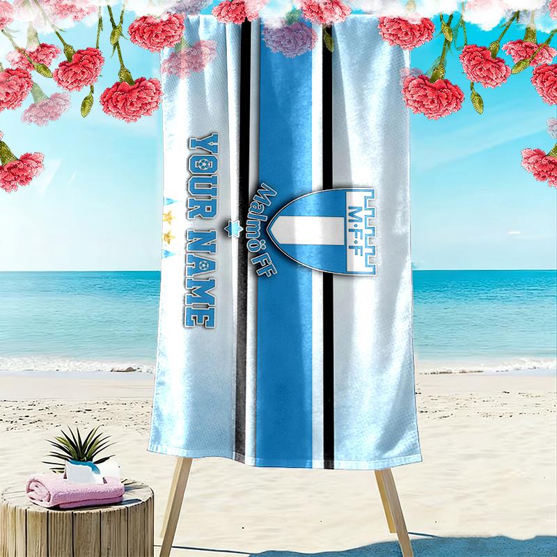 Malmö FF Print Beach Towel, Large Soft Quick Dry Towel for Beach Camping Swimming