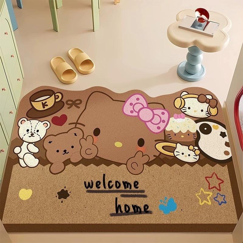 Silk Ring Entry Door Floor Mat, Porch Foot Pad, Dust Removal And Dirt-Resistant Carpet, Indoor And Outdoor Household Anti-Skid Entry Door Mat 40*60cm