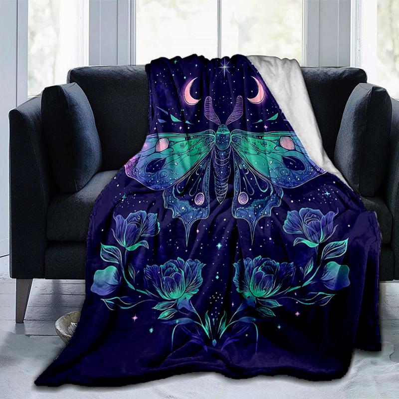 1pc Butterfly Art Blanket,Living Room, Travel, Camping, Car Blankets