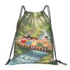 Custom Crayons Shins Chans Drawstring Bag Men Women Portable Gym Sports Sackpack Cartoon Shopping Storage Backpacks