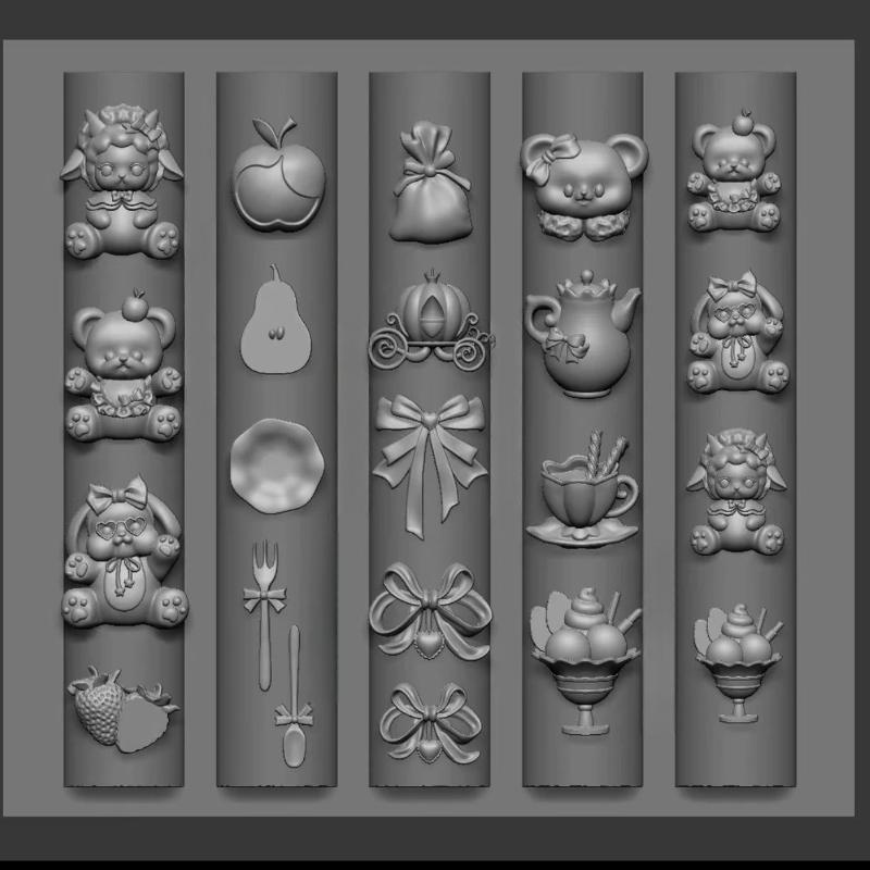 Molde de Silicone 3D Para Design de Nail Art Relevo Laço Morango Padrão Barroco Manicure Modelos Placas Ferramentas Acessórios