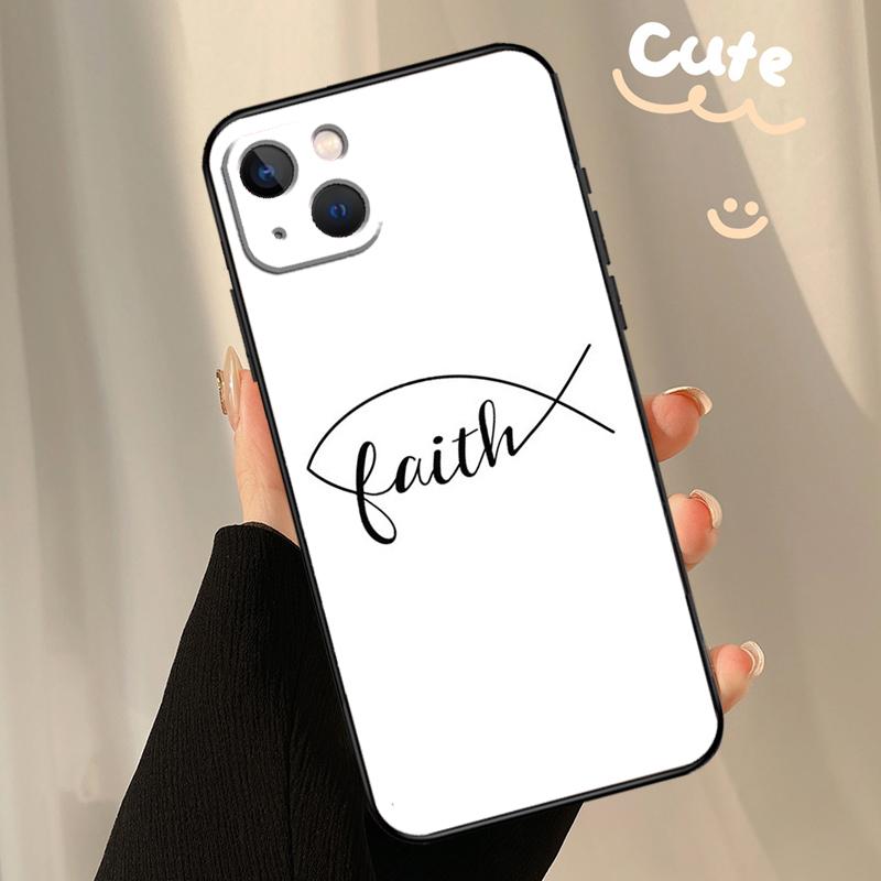 Fish Symbol Jesus Christ Christian Phone Case For iPhone 13 11 12 14 15 16 Pro Max XS X XR 13 12 Mini Plus  Coque
