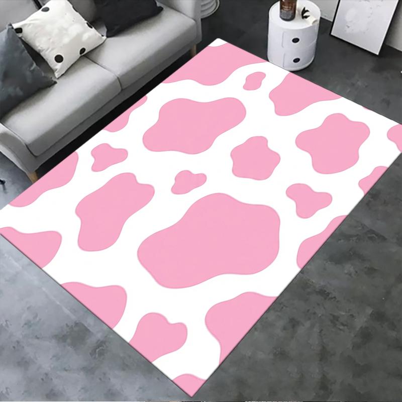 2025 New Pink Cow Print Carpet Rug for Living Room Bedroom Home Sofa Decoration,Kids play Non-slip Floor Mat30