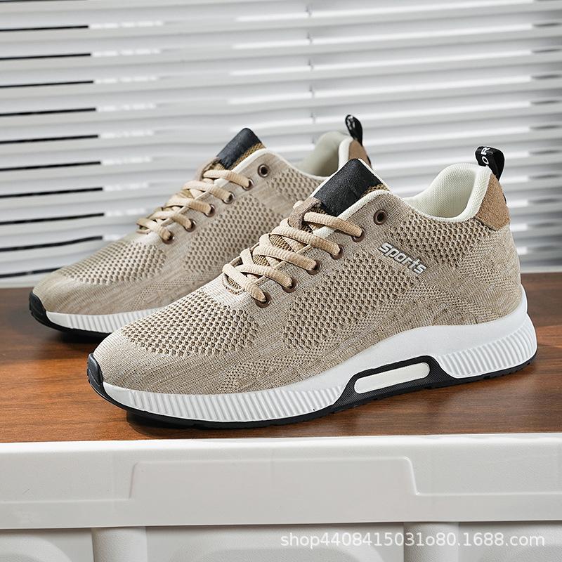 Flying Woven Upper Inner Height Increase Sports Shoes Casual Versatile Wear-resistant Running Shoes Men's Shoes