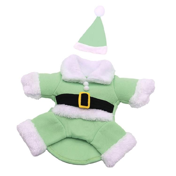 Lovely Christmas Outfit for Dog Cats Santa Costume Jumpsuit Hat Set Pet Festival Costume Theme Party Photoshooting Props