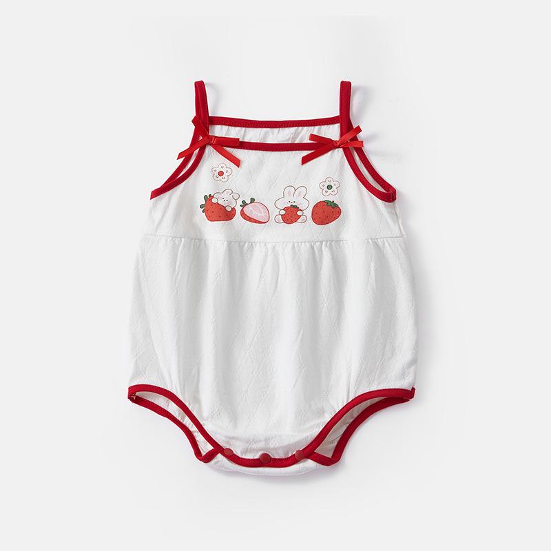 

2025 Summer Newborn Girl Cotton Bow Romper Jumpsuit Tag 80 білий