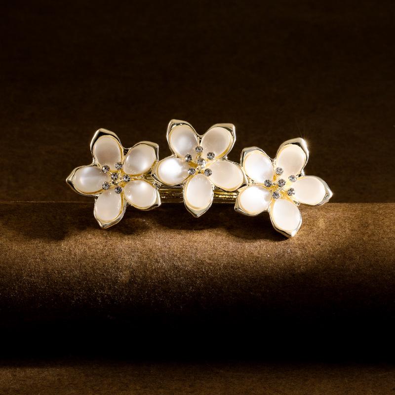 Elegante Pfirsichblüten-Katzenaugen-Haarspange - Hochwertiges, stilvolles Halbhochsteck-Kopfschmuck für Damen