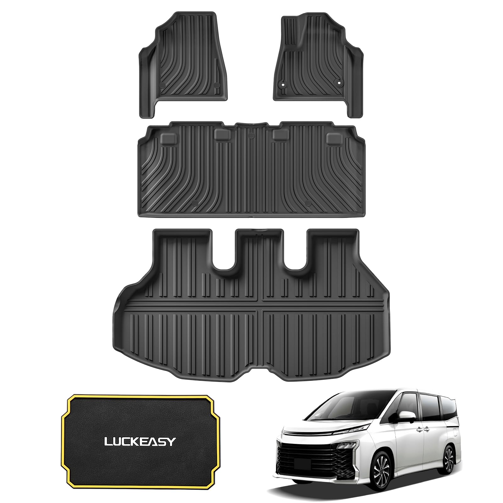 

LUCKEASY Toyota New Voxy Noah 90 Series Эксклюзивный коврик для пола Коврик для багажника 3D коврик для пола Январь 2022 Настоящее время NOAH VOXY 90 3D Автомобильный коврик Коврик для багажника Багажник чёрный