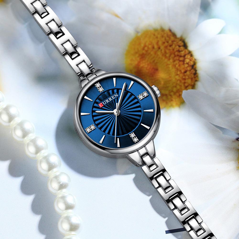 CURREN 9097 Women's Waterproof Quartz Steel Band Wristwatch - Simple Casual Design