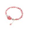 Natural Strawberry Crystal Bracelet Cute Simple Fox Bracelet Bangles Women Fashion Jewelry Accessories Gift