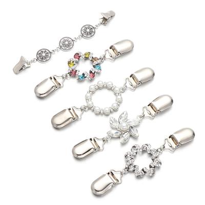 1 Stück Vintage Schalbrosche Strass Blumenmuster Entenclip Verschlüsse Cardigan Pullover Schal Bluse Kragenclips Anstecknadeln für Damen