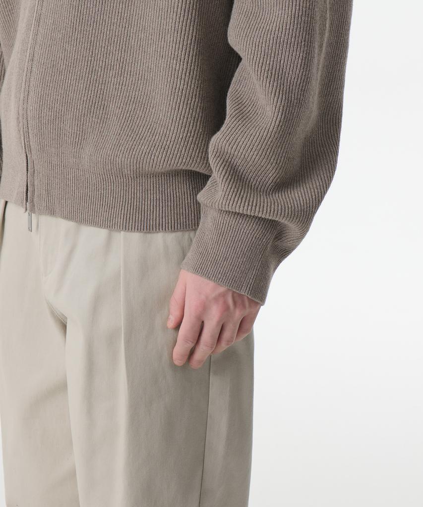 Musinsa Standard Cotton Collared Knit Zip-Up [Taupe]