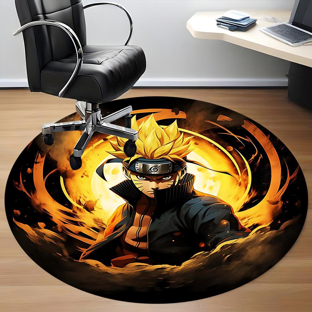 1 Stück Naruto Stuhlteppich für das Büro, rutschfest, maschinenwaschbarer Teppich für das Büro, Raum-Urlaubsdekoration für Weihnachten, Geburtstag, Polyester