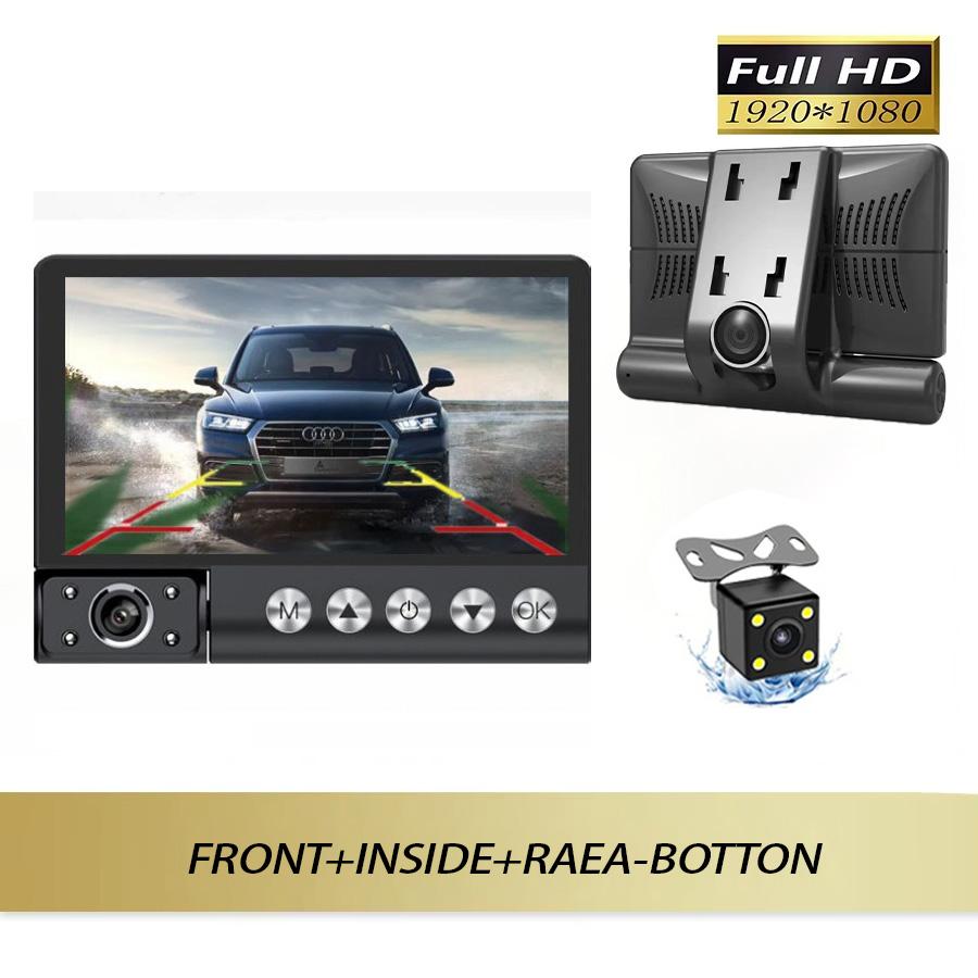 3Lens FHD 1080P Dashcam Auto DVR Touch Kamera Nachtsicht Loop-Aufnahme Vorne Innen Hinten 3waysVehicle Zubehör