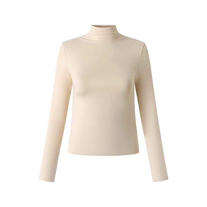Semi-turtleneck Mask Shirt Women's Inner Wear Autumn and Winter Polished Bottoming Shirt Slim-fitting Outer Wear Long-sleeved Shirt Top