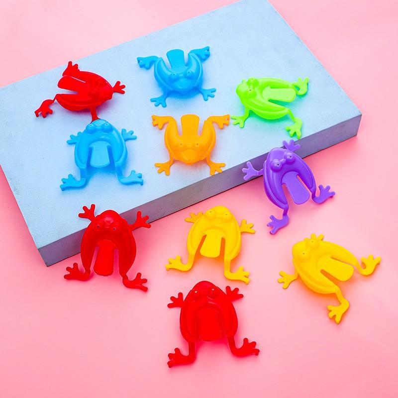 20pcs Solid Color Jumping Frog Plastic Bouncing Frog Jumping Frog Children Educational Toy,gift For Kids Party Favors, Birthday