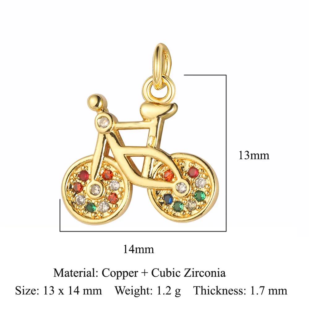 Copper Cubic Zircon Rocking Horse Bicycle Palm Charms Heart Elephant Flamingo Star Bracelet Earring Necklace Pendant