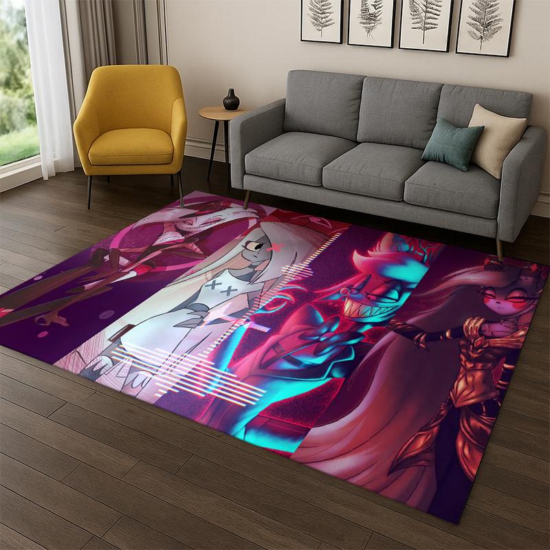 Cartoon H-Hazbin Hotel Charlie Teppich für Schlafzimmer Wohnzimmer Sofa Spielzimmer Fußmatte Heimdekoration, Kinder-Spielbereich Teppich rutschfest