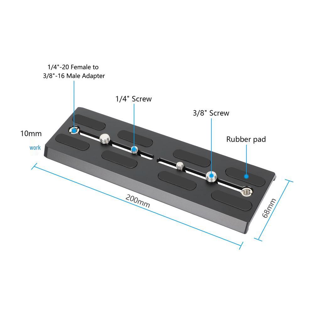 HDRIG 8" ARRI Dovetail Quick Release Base Plate for Sony/Canon Cameras 3935