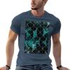 Mermaid scales Mint and black TShirt Quick Dry Outdoor Sports TShirt