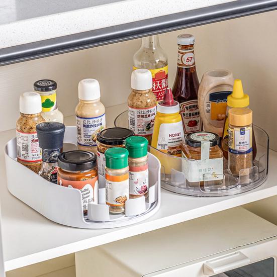 Fridge Box Turntable Spice Rack 360-Degree Storage Condiment Organizer