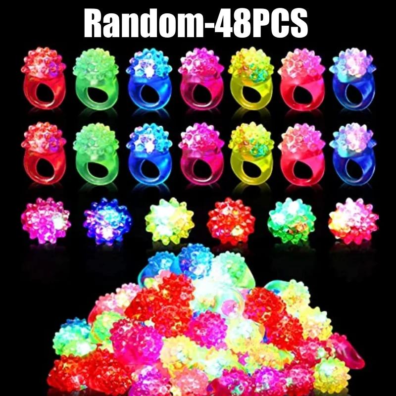 

Luminescent Cartoon LED Fluorescent Ring Finger Light Flashing Led Bumpy Rubber Rings Jelly Bubble Toys Party Bar Accessories