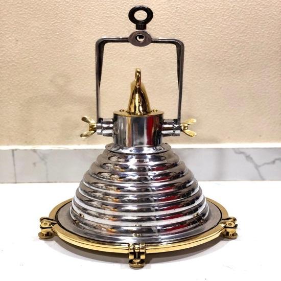 Lot of 2 Pcs Solid Aluminium  Brass Nautical Stylist Hanging Cargo Pendant Light Fixture 50.8 Cm