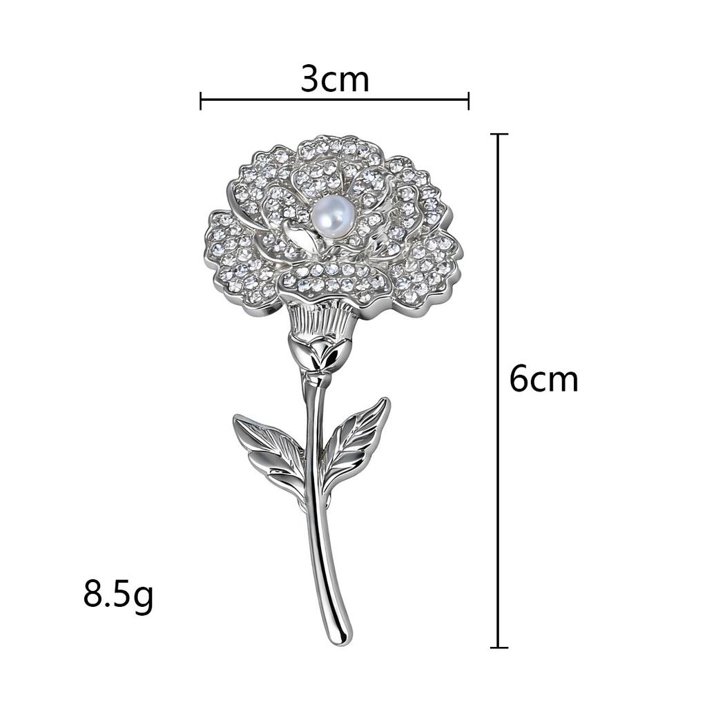 Carnation brooch women's high-end exquisite Mother's Day gift design flower corsage accessories