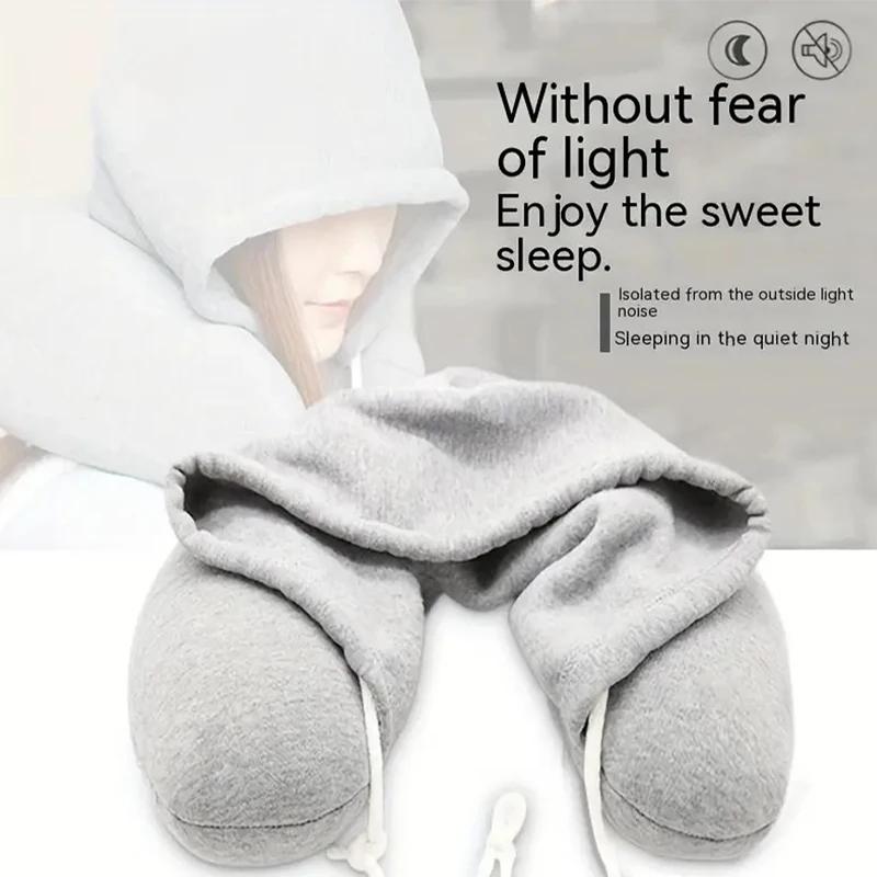 U-shaped Hooded Travel Home Pillows Car Seats Office Aircraft Pillows Neck Pillows Lightweight Sleeping Pads Popular New Models