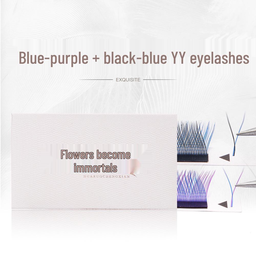Yaya's Colorful Fairy Blossom Y-Shaped Grafted Eyelashes: Dazzling, Mixed Color 0.07 Soft Natural Extensions