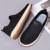 Fashion Men's Low-Top Soft-Soled Casual Shoes Breathable Mesh Comfortable All-Match Flat Shoes PVC Bottom round Toe Non-Slip Summer Shoe