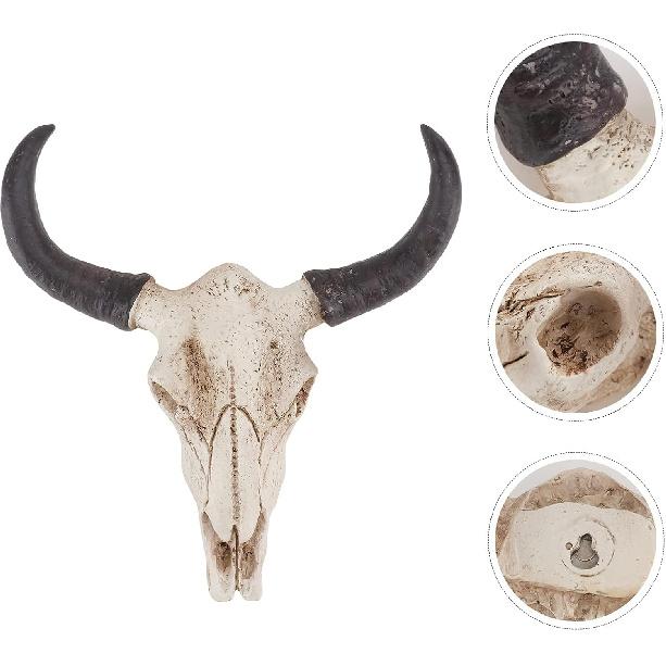 SEWACC Skull Decor Halloween Decor Cow Skull Wall Decor Resin Animal Wall Decors Hanging Pendant Crafts Ornaments Creative Halloween