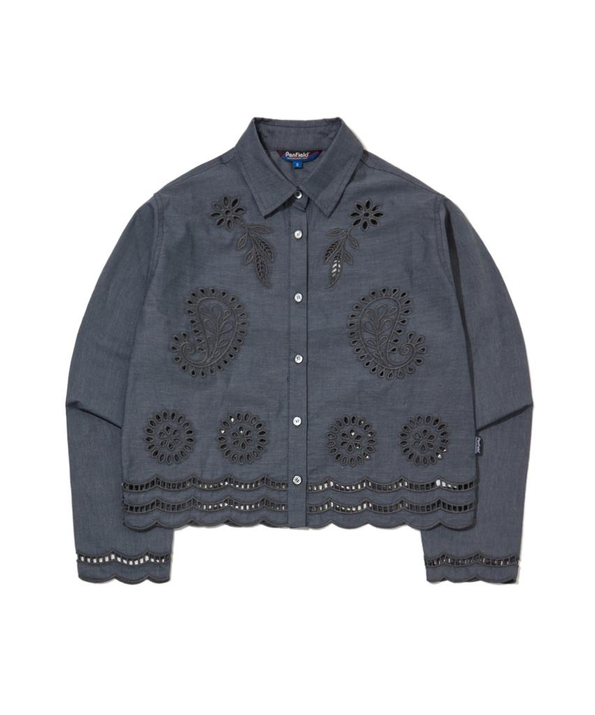 PENFIELD Laser-Cut Embroidered Shirt Indigo_Fs1Wr21F
