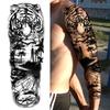 1 Foglio Tatuaggi Temporanei Finti Manica Lunga Per Donne Uomini Leone Tigre Fiore Lupo Maori Tatuaggio Adesivo Braccio Gamba Trasferimento ad Acqua Fai da Te