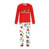 Matching Family Printed Loungewear Set with Long Sleeve Neck Top and Pants for Parent and Child