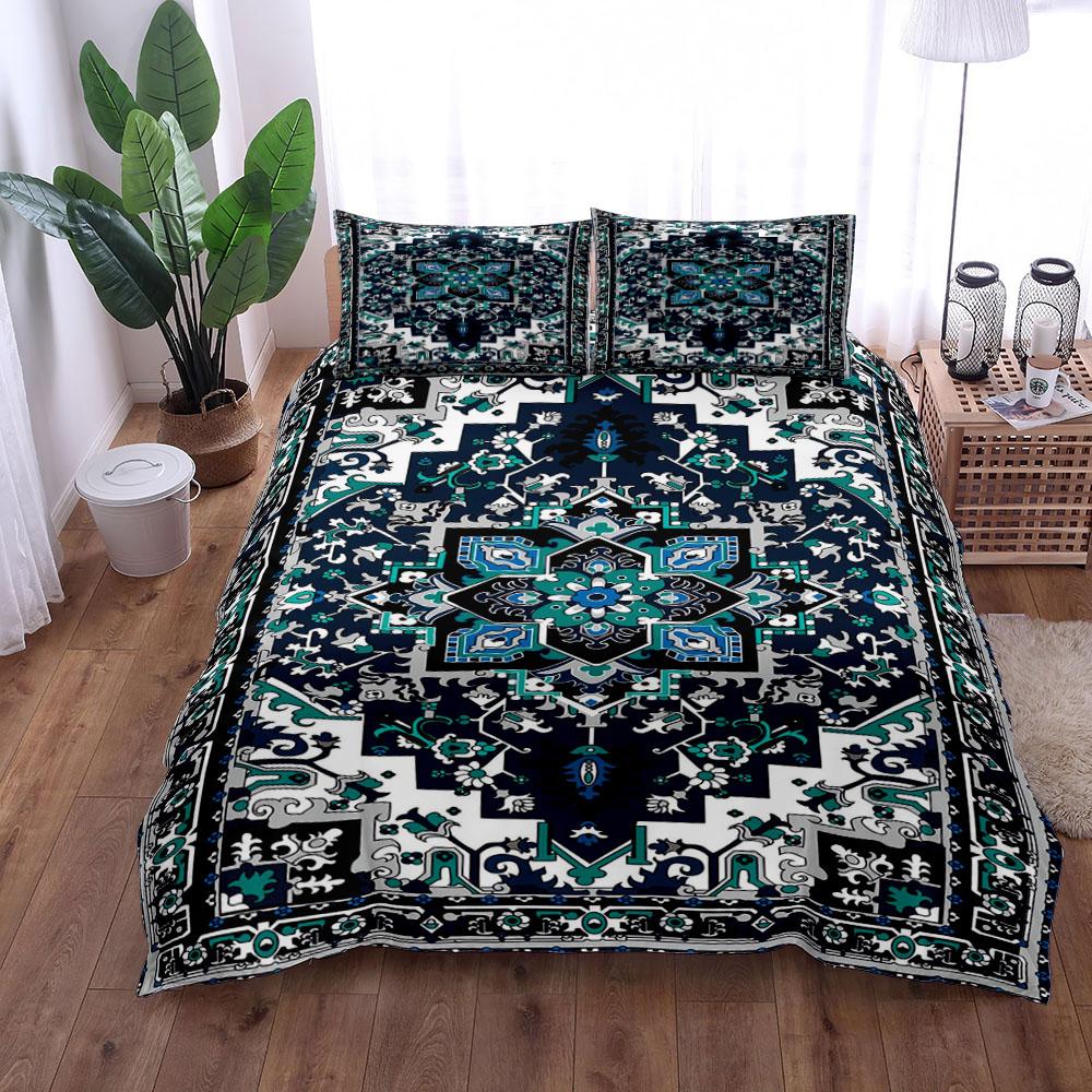 Vintage Rust Persian Duvet Cover Set King Queen Twin Single Bed Linen Set