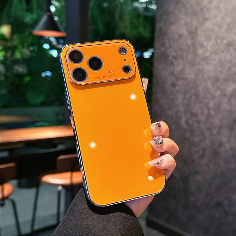 

Electroplated Glass Candy Color Case For For Iphone 17 Pro Max Camera Lens Protection Shockproof Back Cover For For Iphone Air For iPhone Air