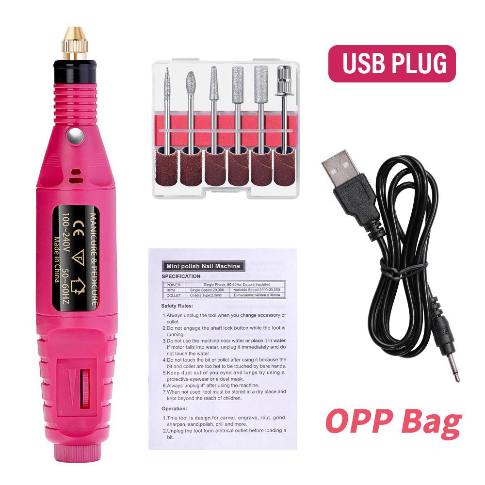 7 Color Portable Nail Polishing Machine NEW Nail Drill Machine Electric Nail Sander Nail Accessories Milling Cutter For Manicure