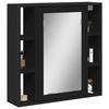VidaXL Bathroom Cabinet with Mirror, Wall-Mounted Toilet Cupboard with Mirror, Storage Unit, Modern, Black Wood 842426