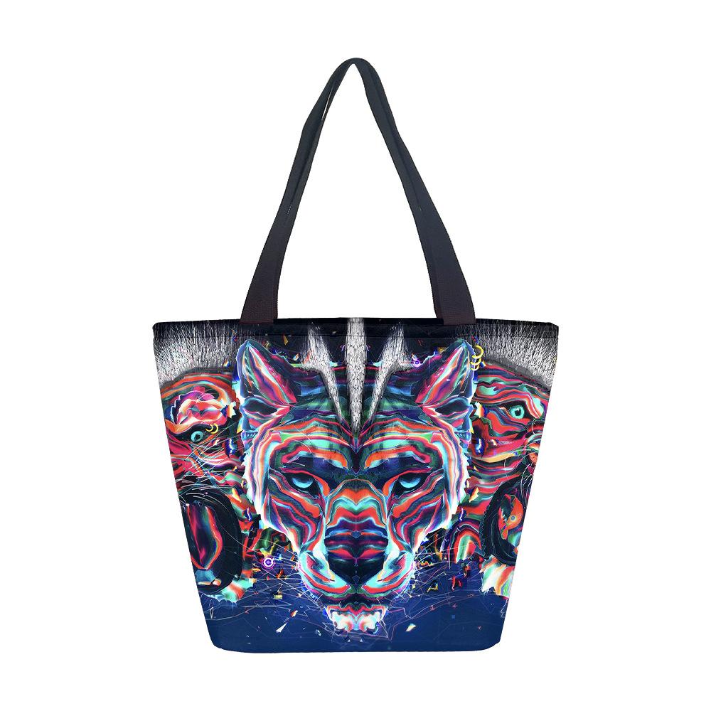 Borsa da donna senza tema Borsa a spalla da ragazza Borsa in tela stampata Tendenza moda Borsa tote di grande capacità