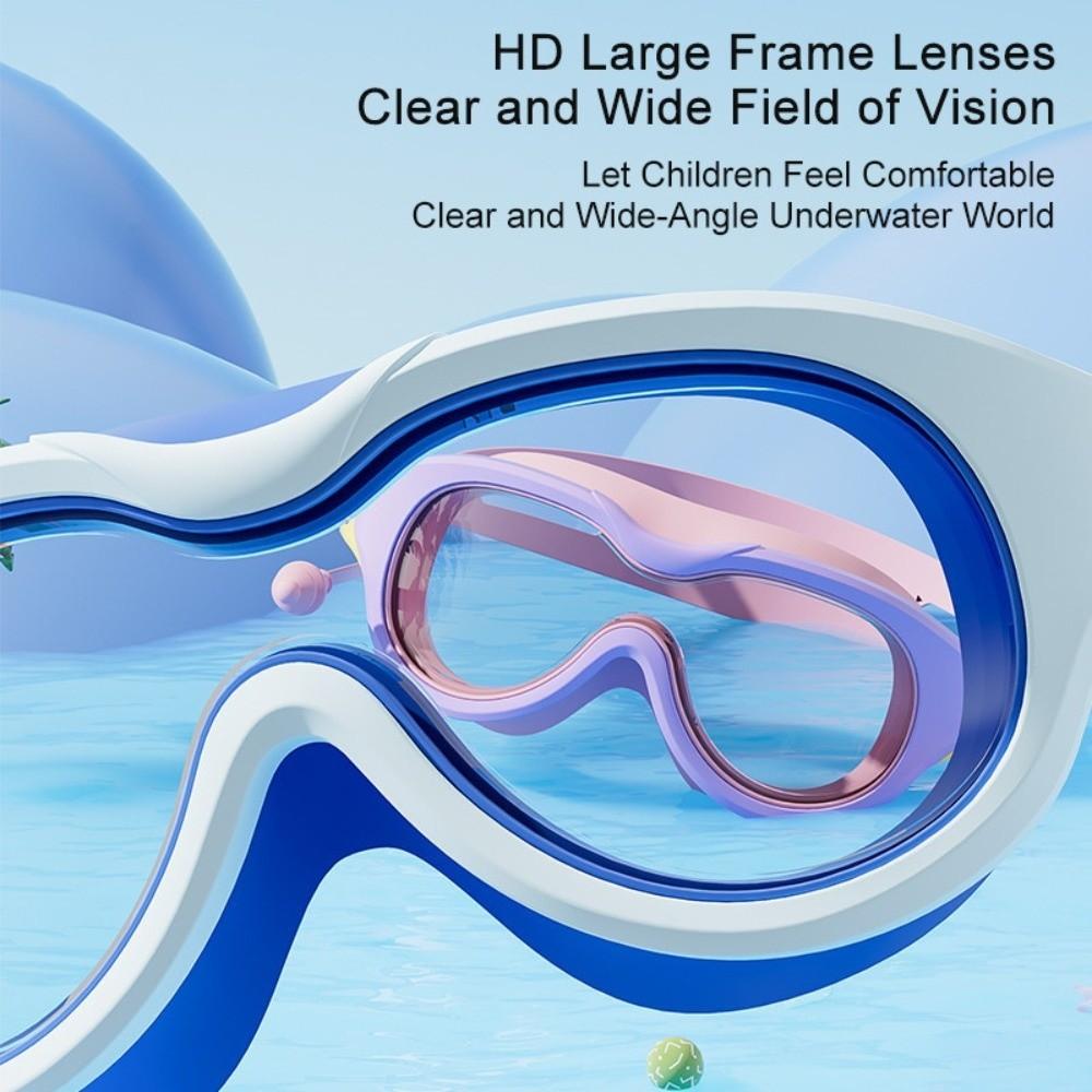 Large Frame Kids Swim Goggles with Ear Plug Diving Goggles Set Swimming Goggles  Boys and Girls