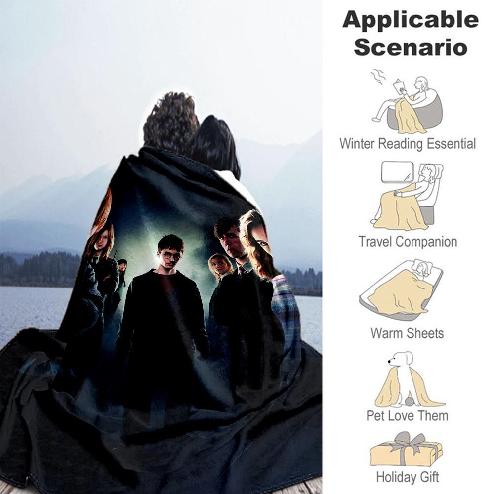 1pc Harry Potter Hogwarts Friendship Outdoor Flannel Throw Blanket All Season Soft Warmth,Home Decor 1031214