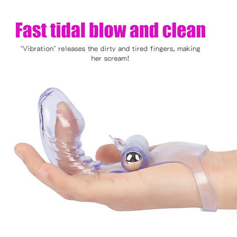Vibrating Finger Cot Acupoint Massager Sex Toy Dildo Silicone Massage Stick