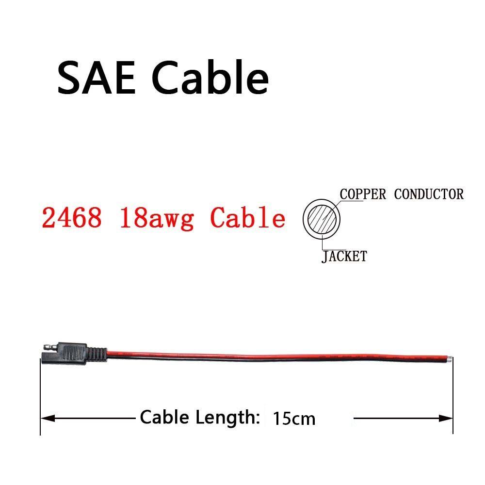 Starter Solar Panel Power Automotive Cable Battery Plug Wire SAE Connector Cable Extension Cable